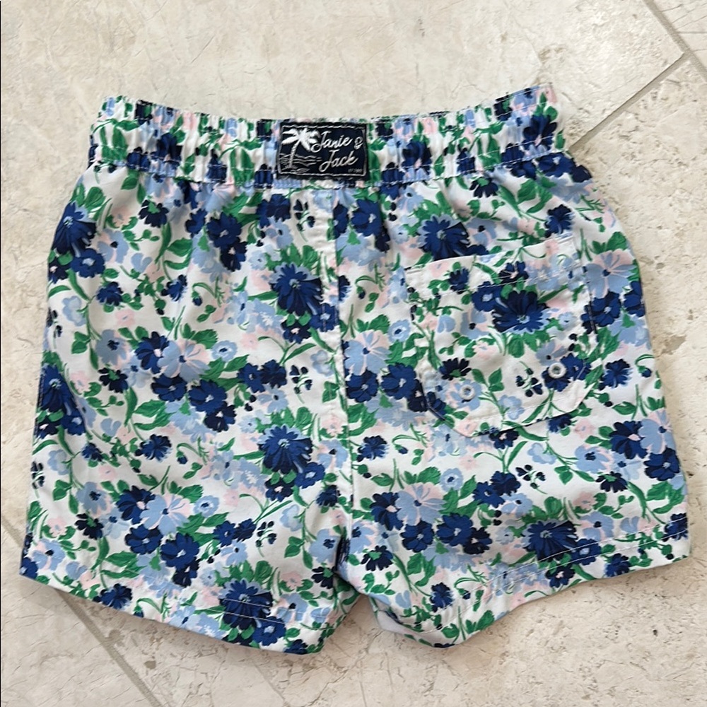 Janie & Jack floral toddler boy swim trunks 18-24 mos
